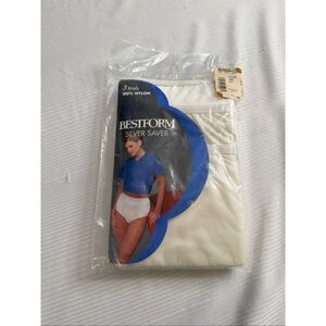BESTFORM Sz 9 Silver Saver Vintage 100% Nylon Briefs White 3 Pack New